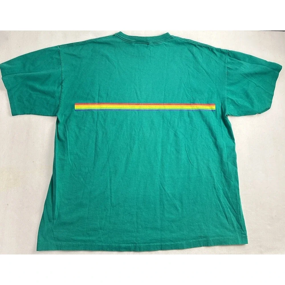 Vintage Surfing Shirt Mens XL Body Glove Rainbow Stripe 80s Tee Graphic USA - Picture 8 of 11